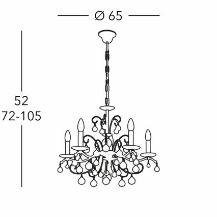 Kolarz 3234.85.3.KoT - Кристален пендел CARMEN 5xE14/60W/230V 24K златист