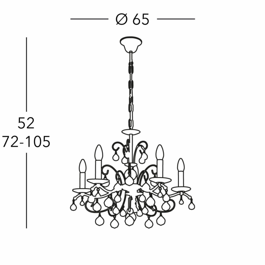 Kolarz 3234.85.3.KoT - Кристален пендел CARMEN 5xE14/60W/230V 24K златист