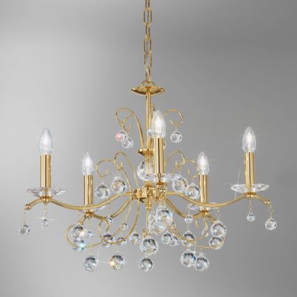 Kolarz 3234.85.3.KoT - Кристален полилей на верига CARMEN 5xE14/60W/230V 24K злато