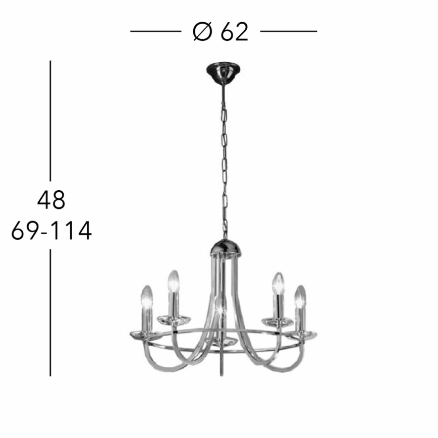 Kolarz 330.85.8C - Кристален пендел IMPERIAL 5xE14/60W/230V златист
