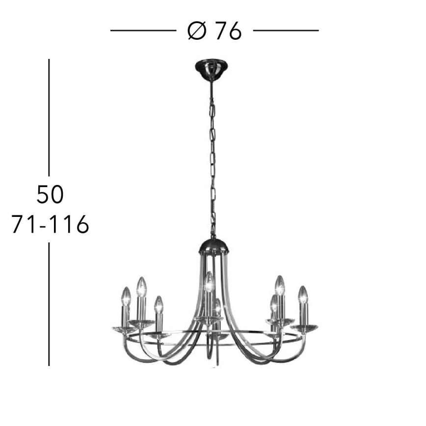 Kolarz 330.88.8C - Кристален пендел IMPERIAL 8xE14/60W/230V златист