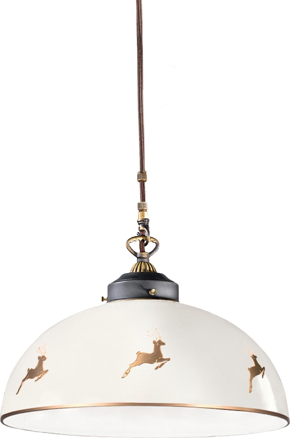 Kolarz 731.32.152 - Полилей на кабел NONNA 1xE27/75W/230V Ø 36 см, с еленски мотив, розово злато