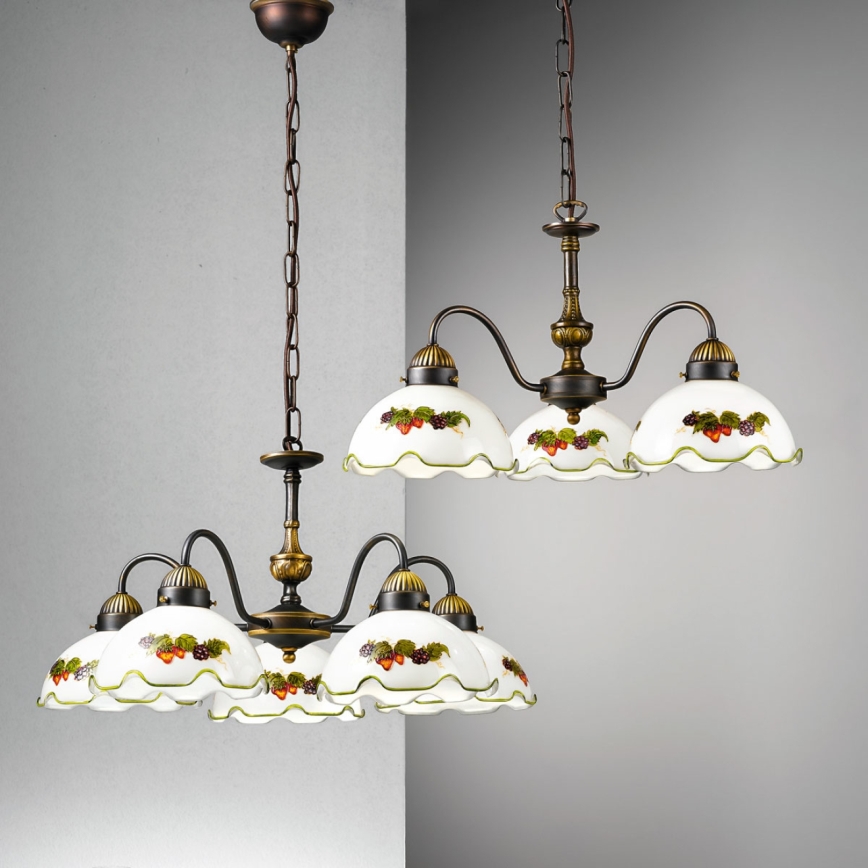 Kolarz 731.83.113 - Полилей с верига NONNA 3xE27/75W/230V винен/ягоден