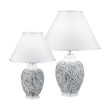 Kolarz A1340.71.Gr - Настолна лампа CHIARA 1xE27/100W/230V бяла/сива ⌀ 40см