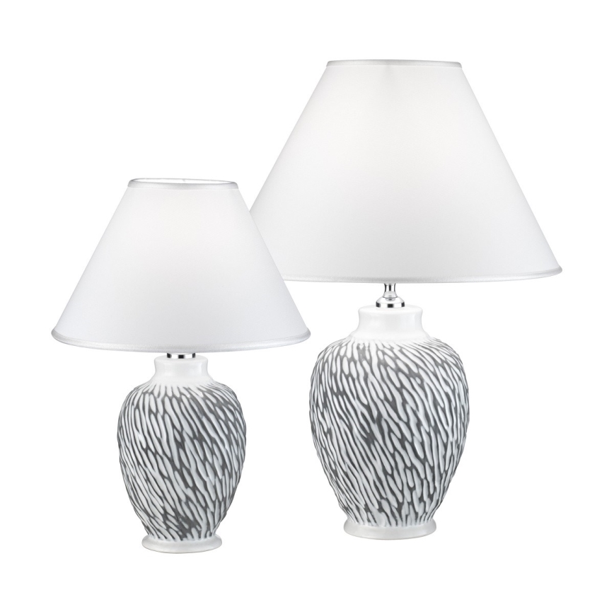 Kolarz A1340.71.Gr - Настолна лампа CHIARA 1xE27/100W/230V бяла/сива ⌀ 40см
