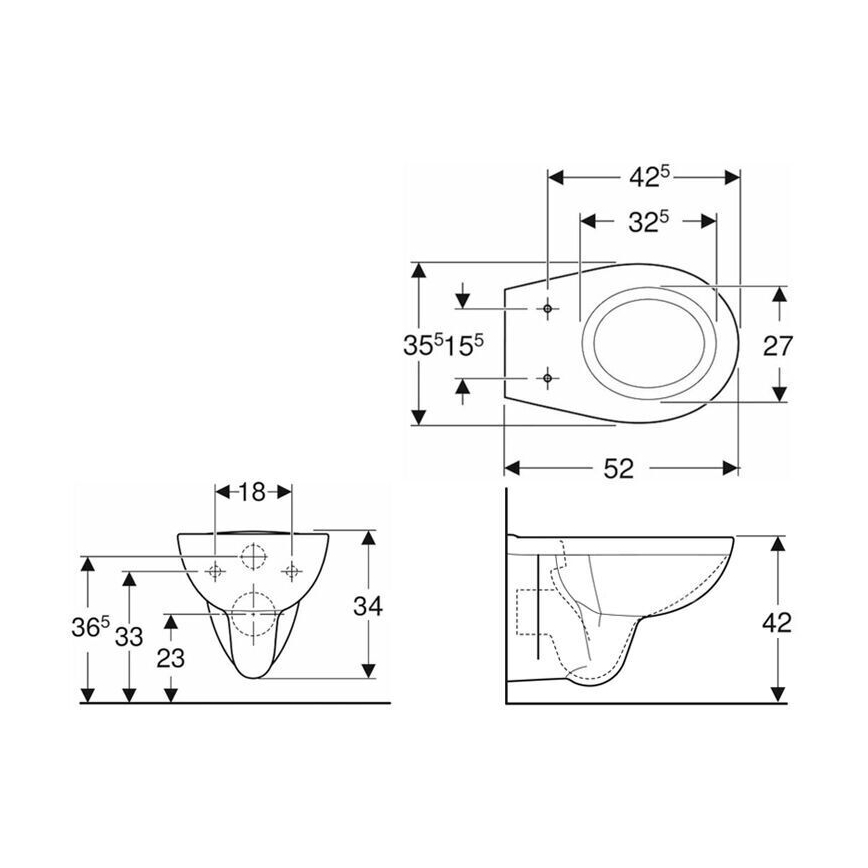Kolo K93101000 - Подвесна тоалетна чиния Rimfree Rekord, керамика/бяла
