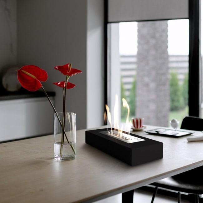 Kratki - Биокамина 10x67 см 3kW черна