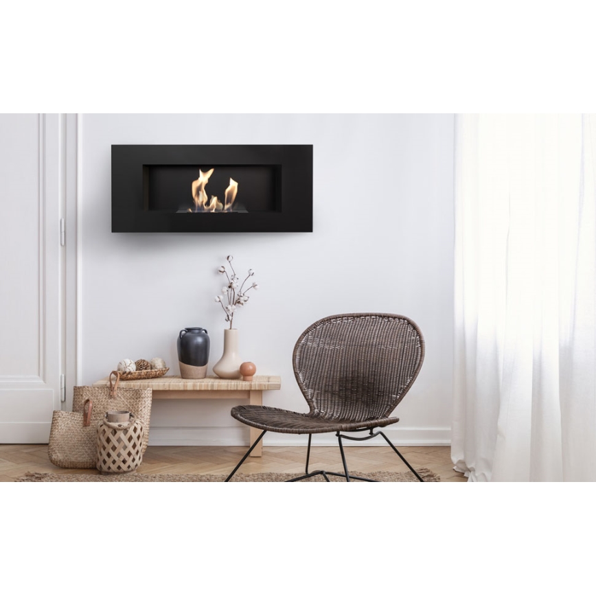 Kratki - BIO камина за вграждане 40x90 см 2kW черен