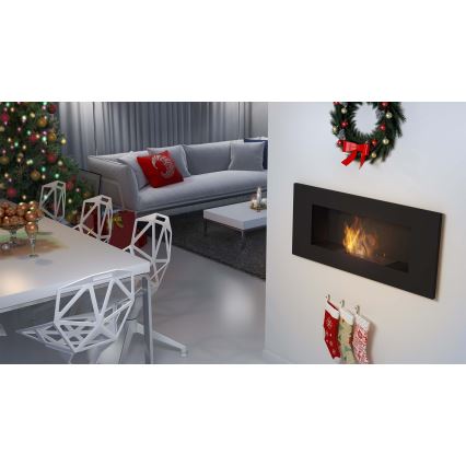 Kratki - BIO камина за вграждане 40x90 см 2kW черен