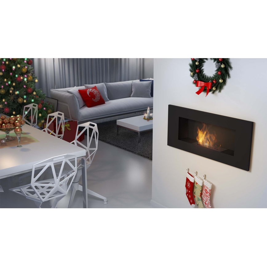 Kratki - BIO камина за вграждане 40x90 см 2kW черен
