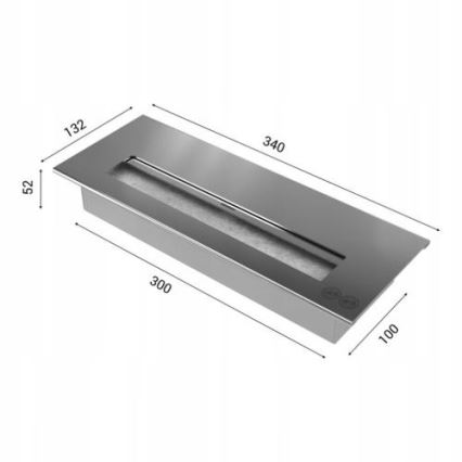 Kratki - BIO камина за вграждане 40x90 см 2kW черен