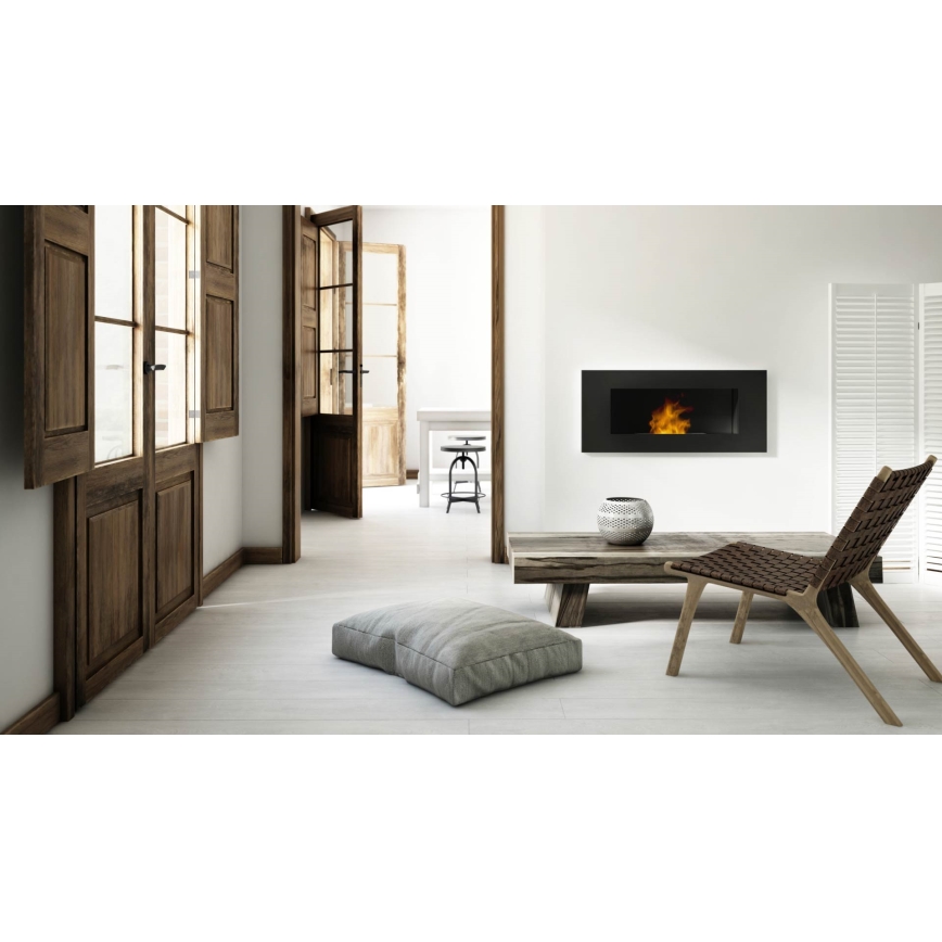 Kratki - БИО камина за вграждане 40x120 см 3x1,1kW черен