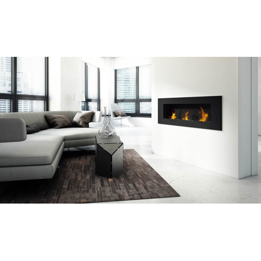 Kratki - БИО камина за вграждане 40x120 см 3x1,1kW черен