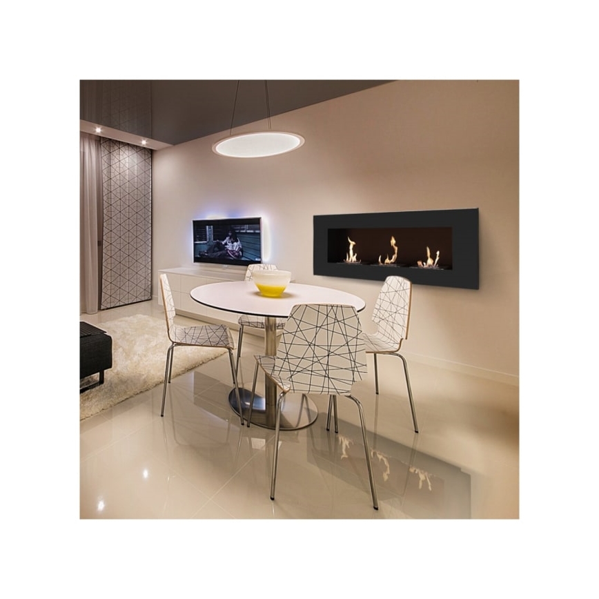 Kratki - БИО камина за вграждане 40x120 см 3x1,1kW черен