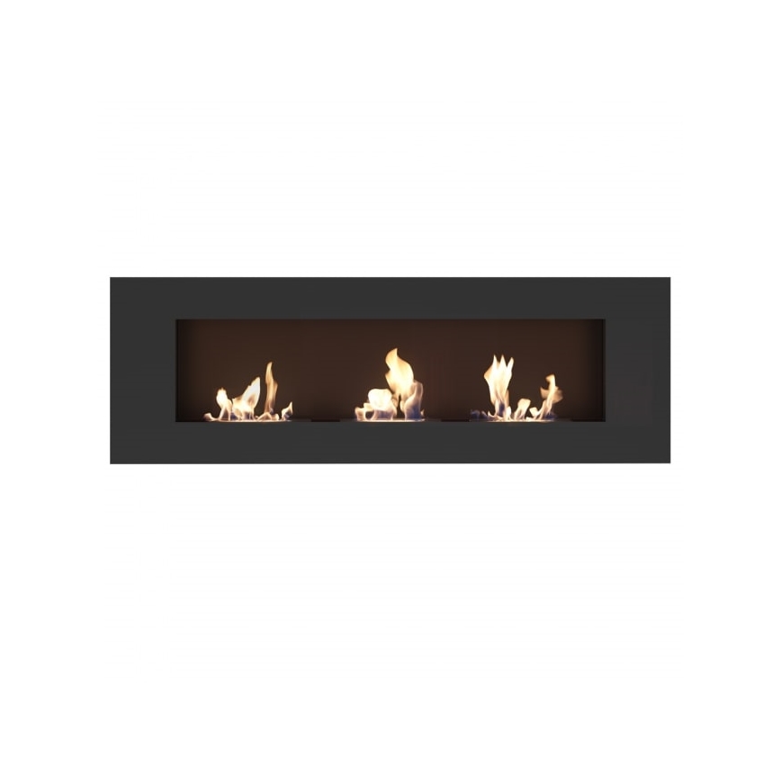 Kratki - БИО камина за вграждане 40x120 см 3x1,1kW черен