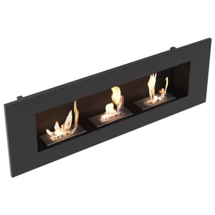 Kratki - БИО камина за вграждане 40x120 см 3x1,1kW черен