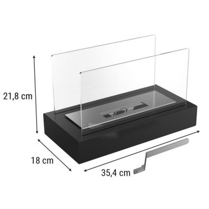 Kratki - БИО камина 21,8x35,4 см 1kW черен