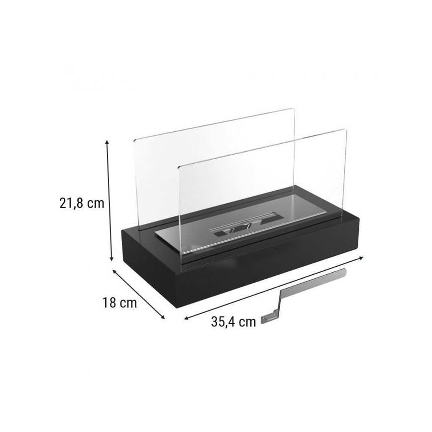 Kratki - БИО камина 21,8x35,4 см 1kW черен
