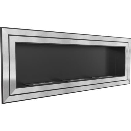 Kratki - Вграден БИО камина 65x180 см 3x2,5kW лъскав хром