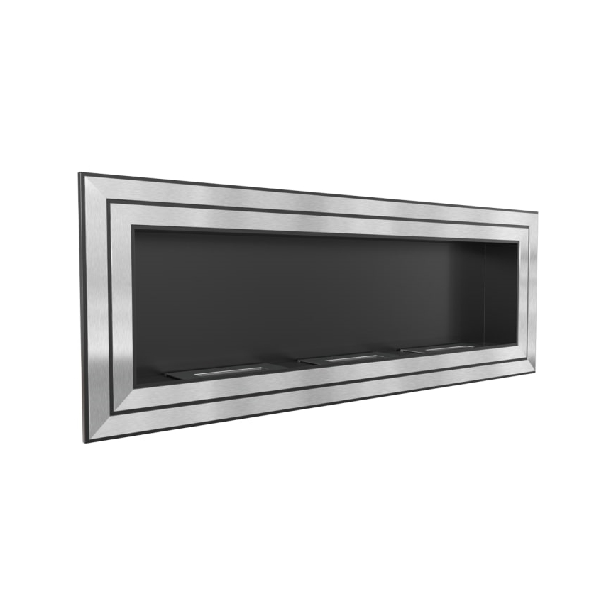 Kratki - Вграден БИО камина 65x180 см 3x2,5kW лъскав хром