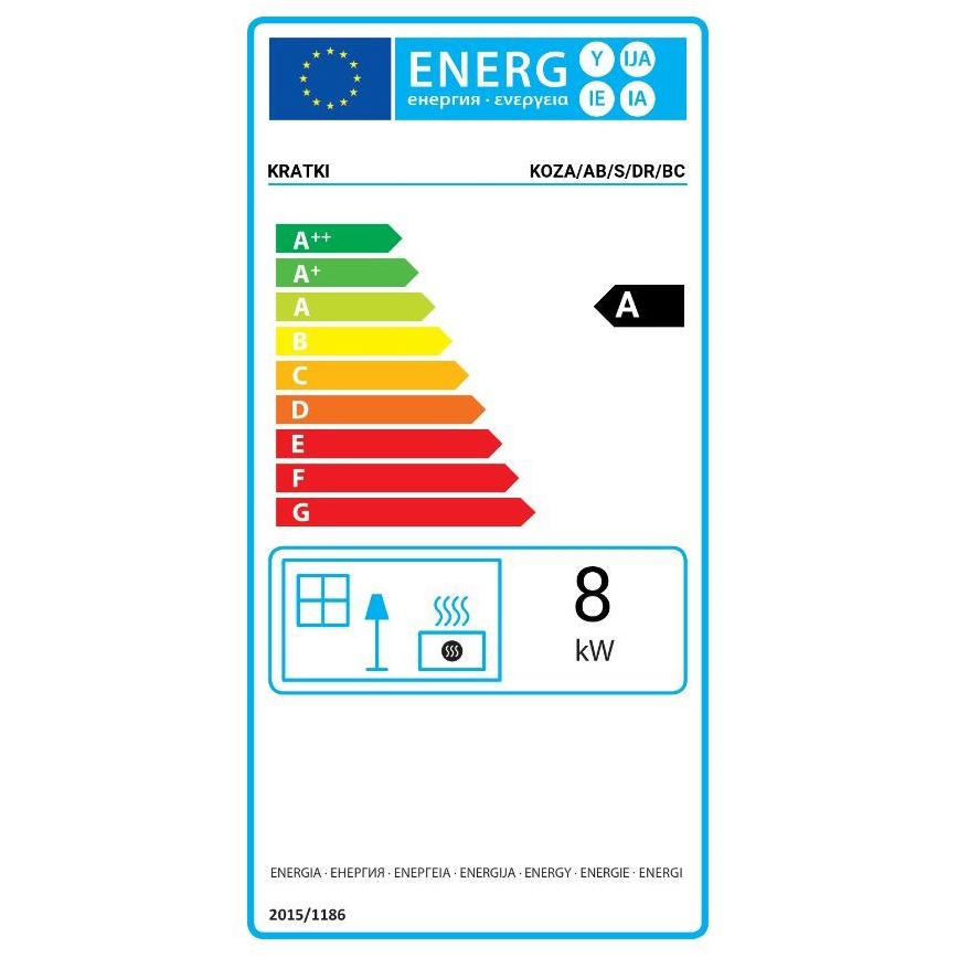 Kratki - Стоманена камина 8kW 150 мм