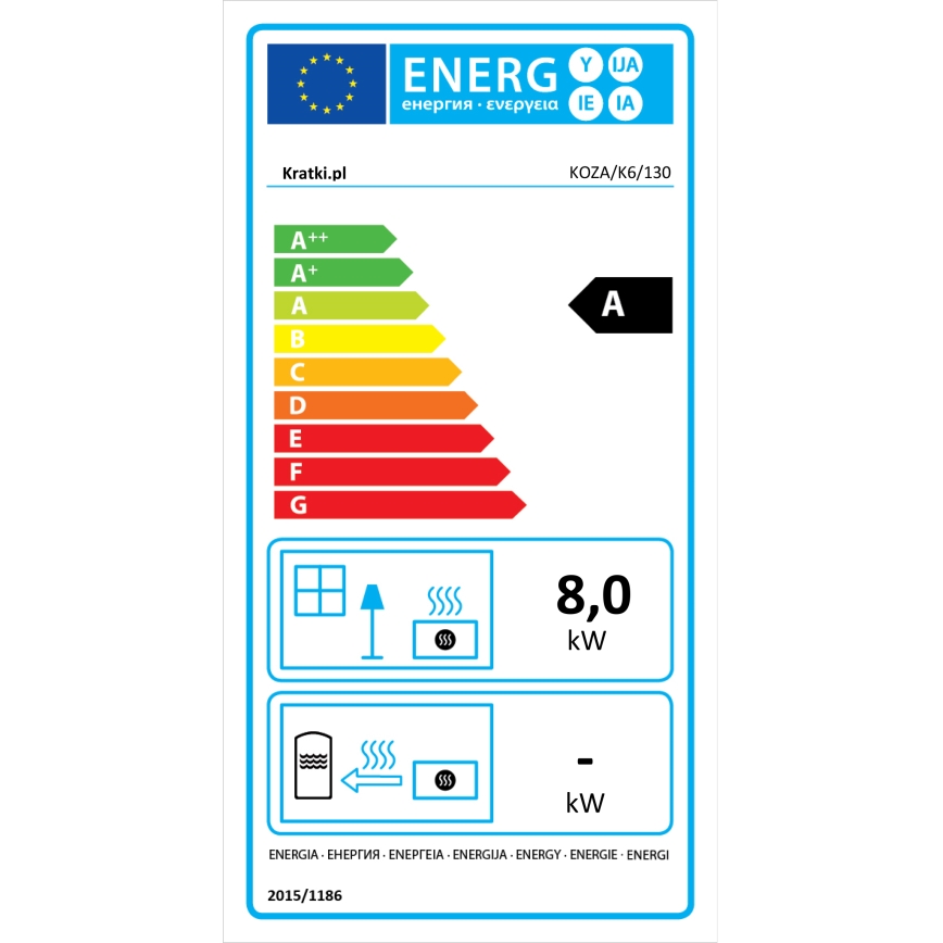 Kratki - Чугунена камина 8kW 130 мм