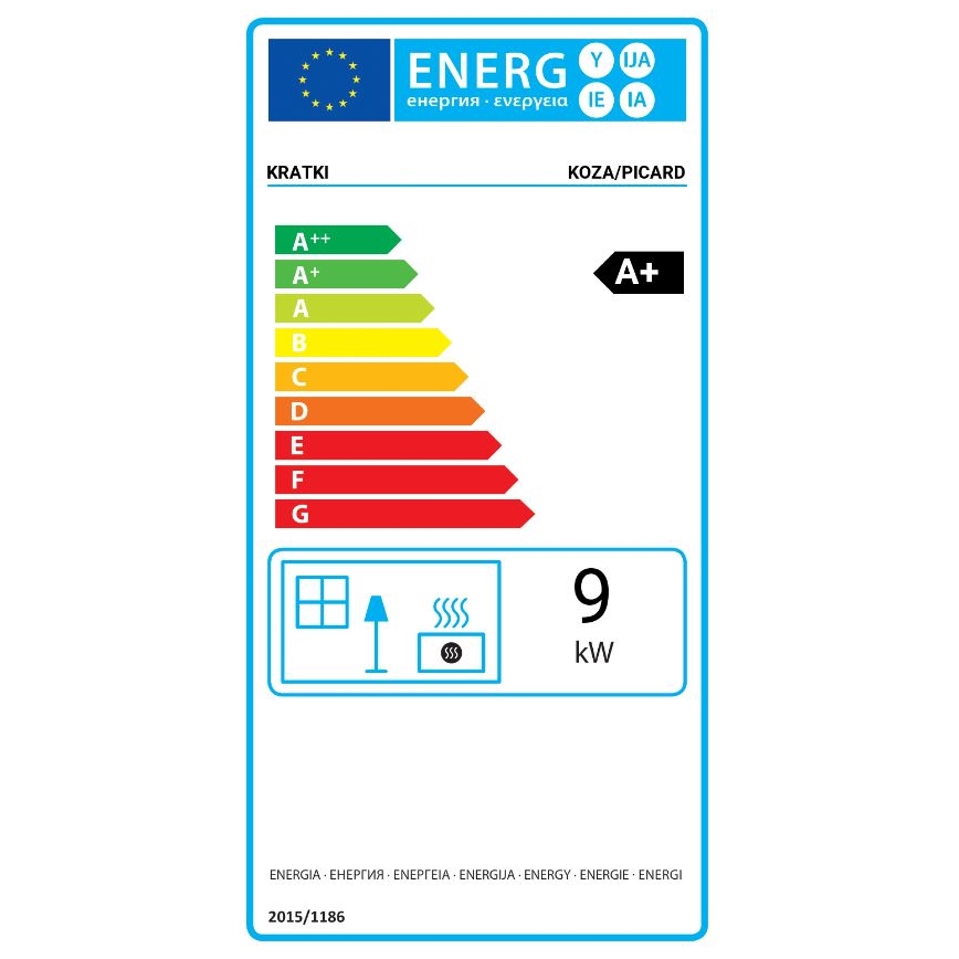 Kratki - Стоманена камина 9kW 150 мм
