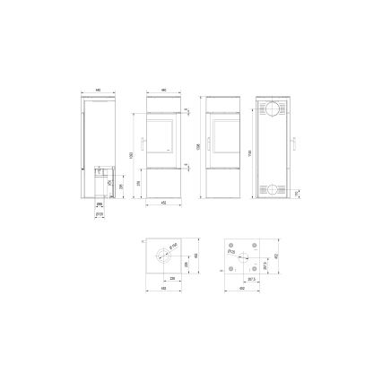 Kratki - Стоманена камина 8kW 150мм