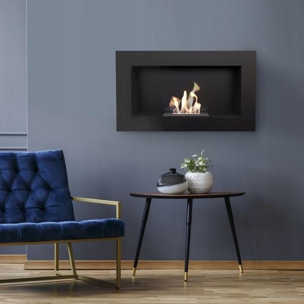 Kratki - Вграден био камина 37,4x64,8 см 1kW черен