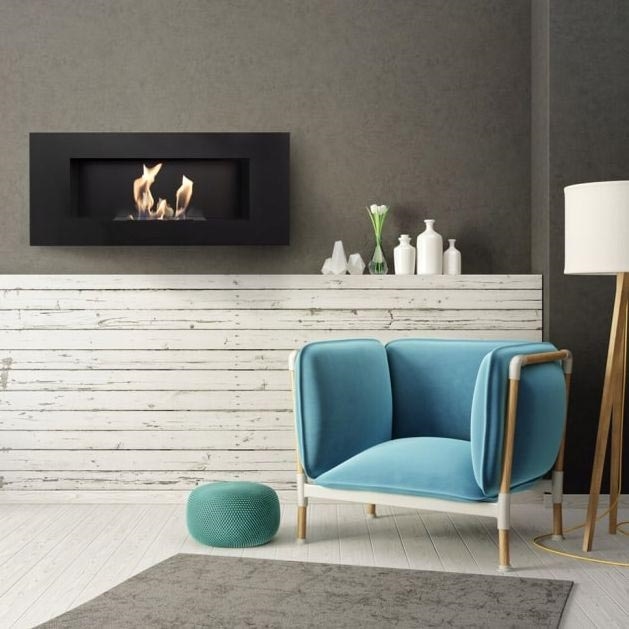 Kratki - Вграден био камина 40x90 см 2kW черен