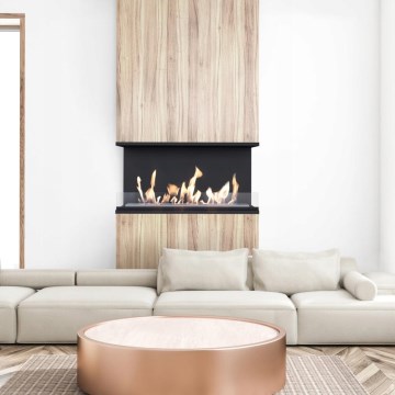 Kratki - Вграден БИО камина 50x100 см 3,5kW черен