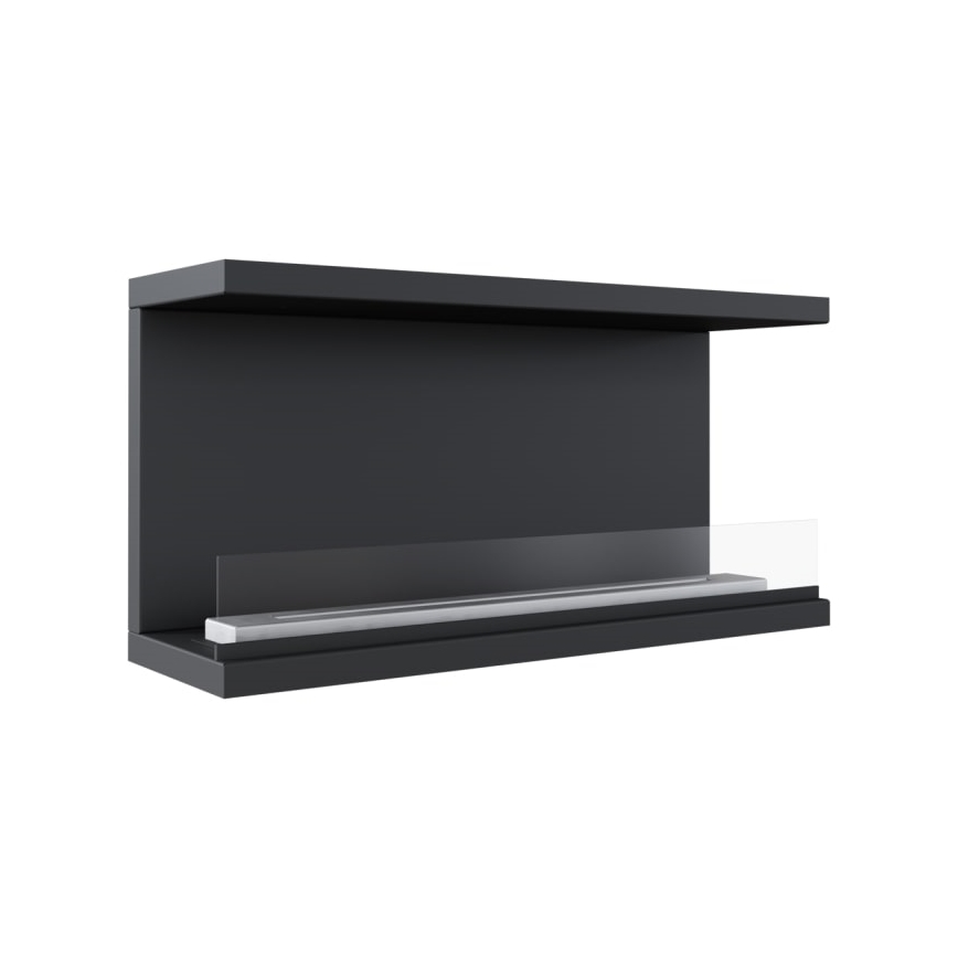 Kratki - Вграден БИО камина 50x100 см 3,5kW черен