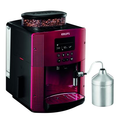 Krups - Автоматична кафе машина с контейнер за мляко ESSENTIAL 1450W/230V червен