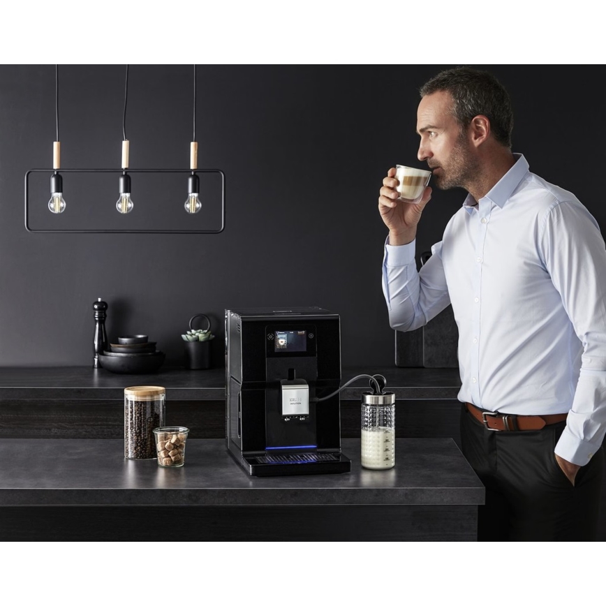 Krups - Автоматична кафе машина с контейнер за мляко INTUITION PREFERENCE 1450W/230V черен