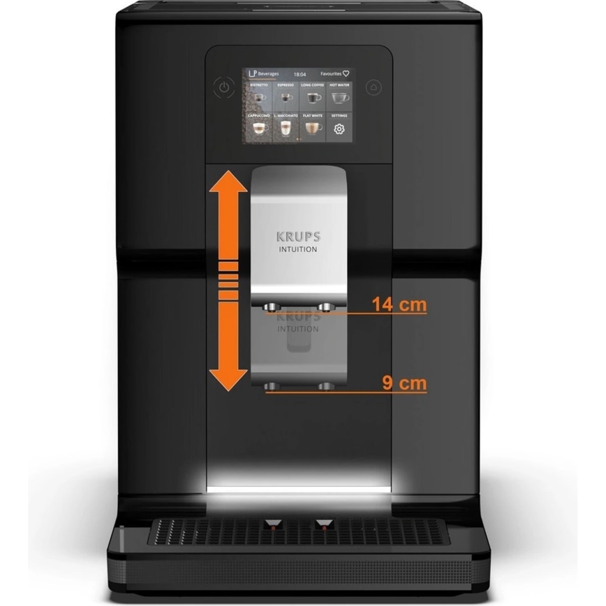 Krups - Автоматична кафе машина с контейнер за мляко INTUITION PREFERENCE 1450W/230V черен