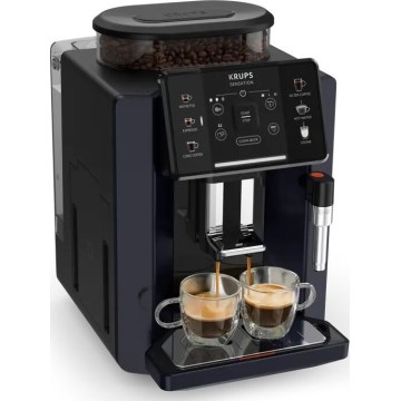 Krups - Автоматична кафе машина с контейнер за мляко SENSATION 1450W/230V черен