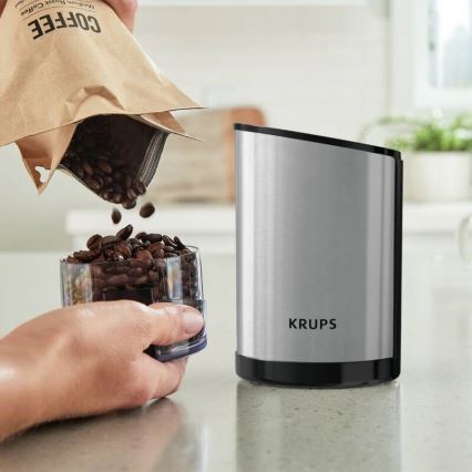 Krups - Електрическа кафемелачка 85g FAST-TOUCH 200W/230V матов хром