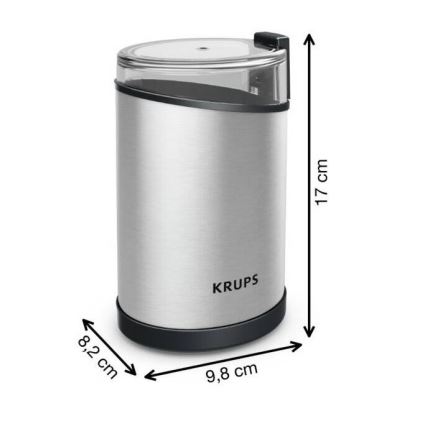 Krups - Електрическа кафемелачка 85g FAST-TOUCH 200W/230V матов хром