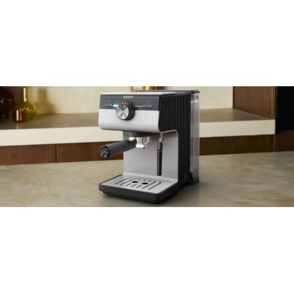 Krups - Кафе машина с лост за две чаши AUTHENTIC 1450W/230V сив