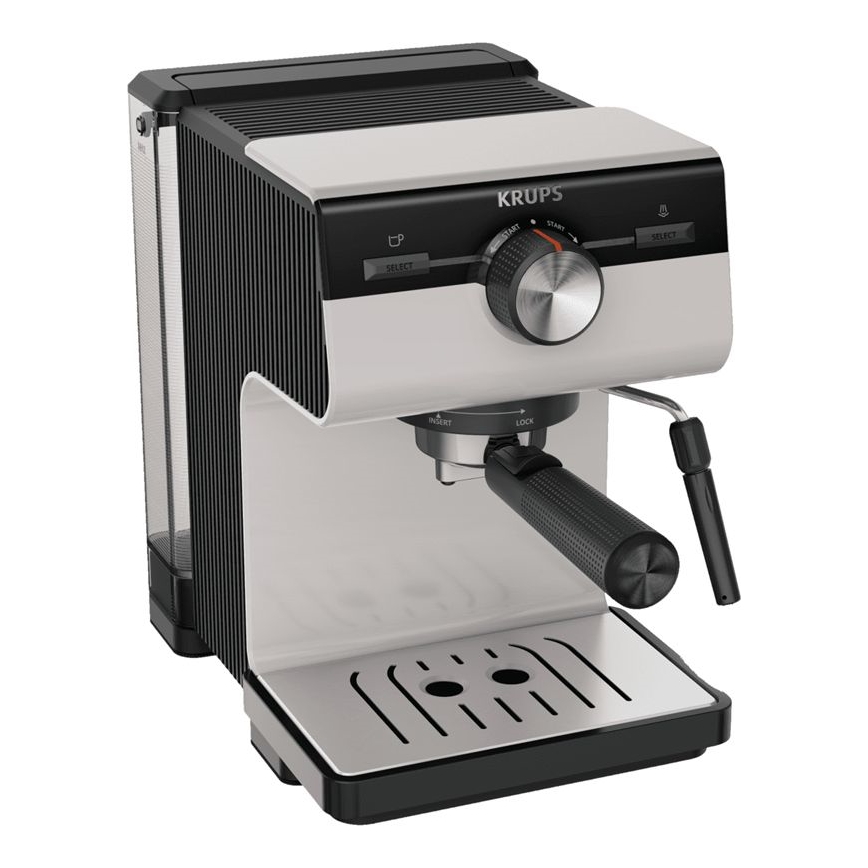 Krups - Кафе машина с лост за две чаши AUTHENTIC 1450W/230V сив