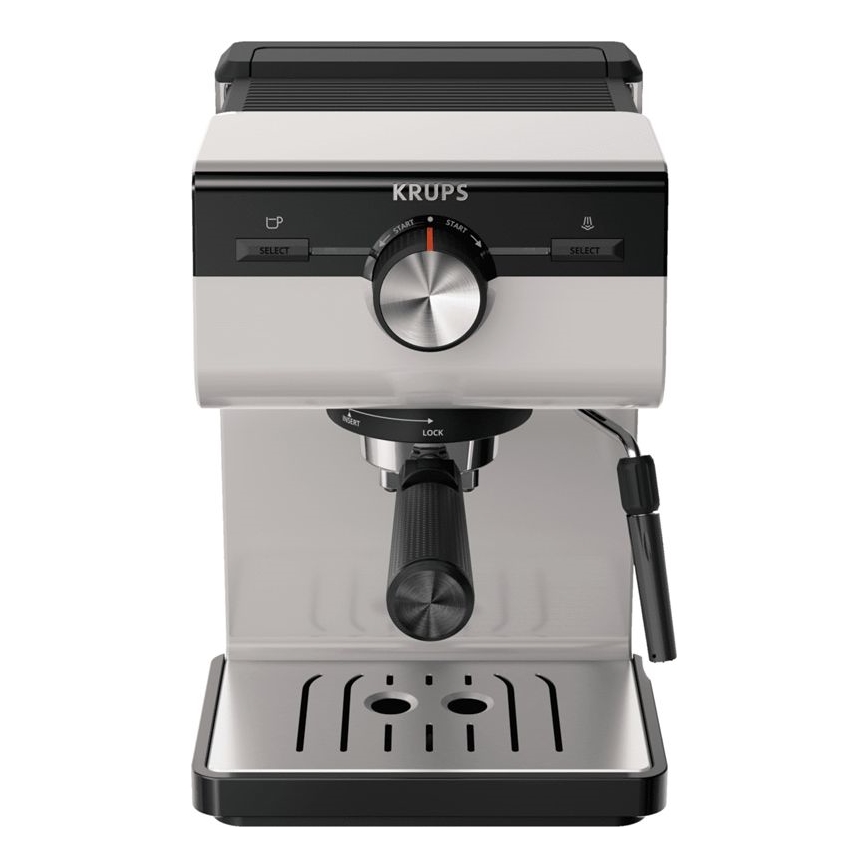 Krups - Кафе машина с лост за две чаши AUTHENTIC 1450W/230V сив