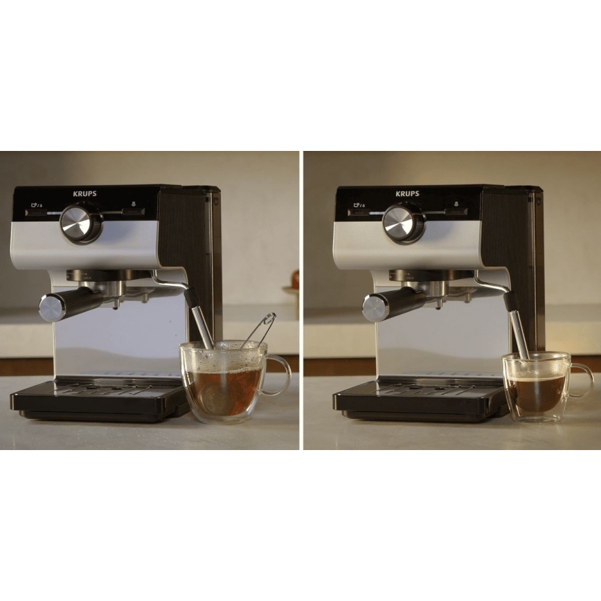 Krups - Кафе машина с лост за две чаши AUTHENTIC 1450W/230V сив