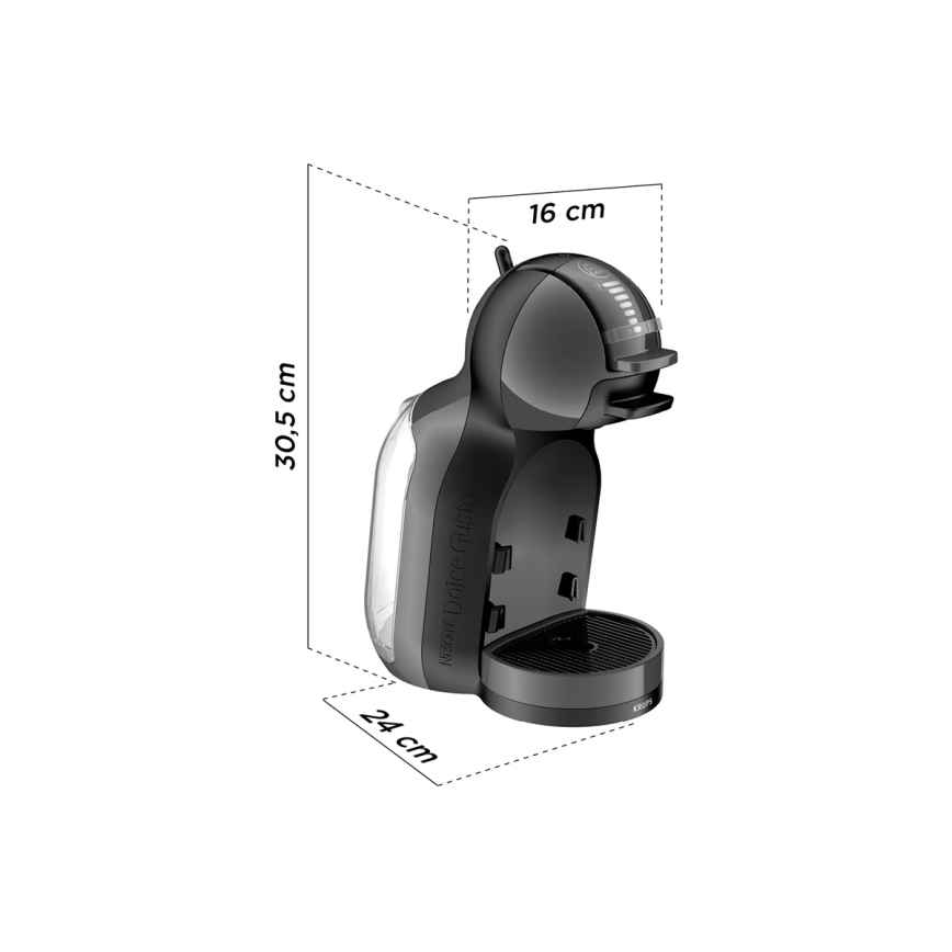 Krups - Кафе машина с капсули NESCAFÉ DOLCE GUSTO MINI ME 1500W антрацит