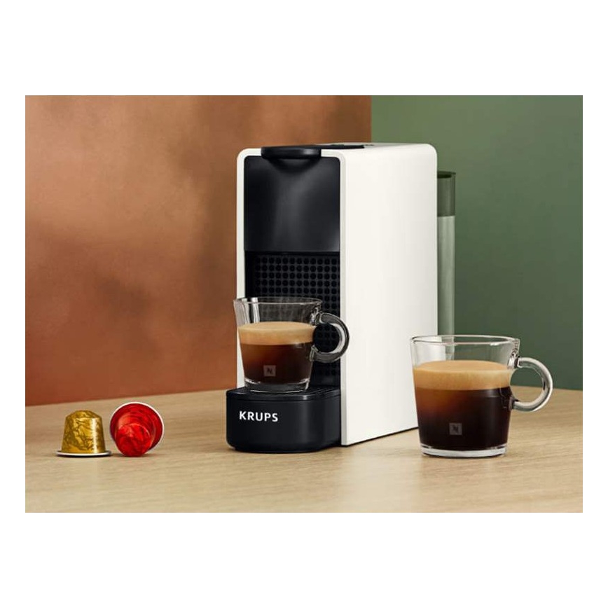Krups - Кафемашина с капсули NESPRESSO Essenza mini 1310W/230V бял