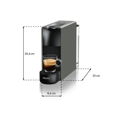 Krups - Кафемашина с капсули NESPRESSO Essenza mini 1310W/230V сив