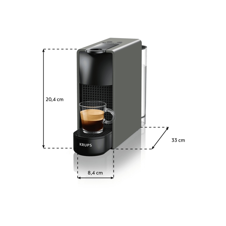 Krups - Кафемашина с капсули NESPRESSO Essenza mini 1310W/230V сив