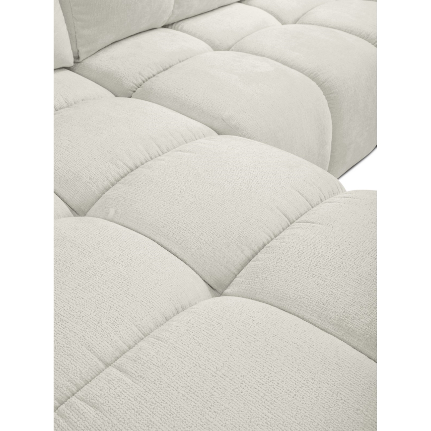 Разтегателен ъглов тапициран диван с ракла ALMADA, L-образен, ляв, бежов