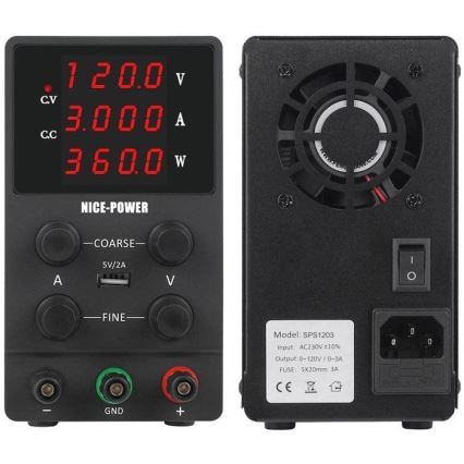 Лабораторен източник на захранване 0-120V/0-3A