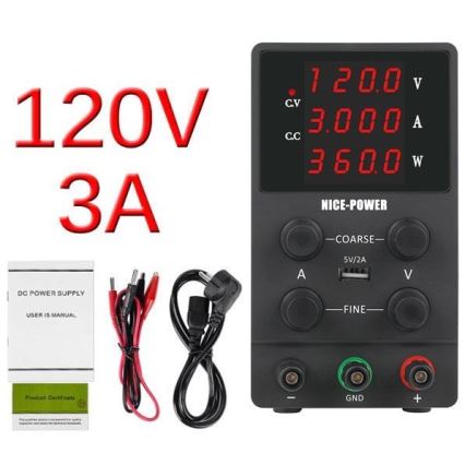 Лабораторен източник на захранване 0-120V/0-3A