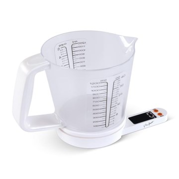 Lamart - Цифрова кухненска везна с мерителна чаша 2xAAA бяла